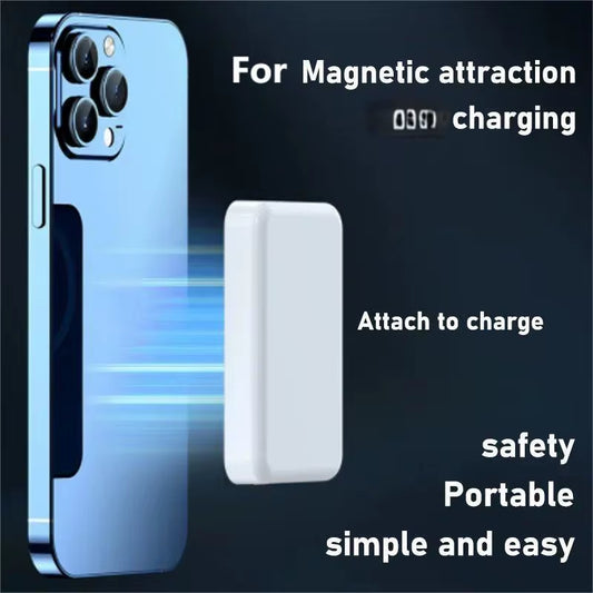 Power Up Your Day with the 5000mAh Magnetic Wireless Charger for iPhone 15 and Samsung - Portable Power Bank with Quick Charge Technology