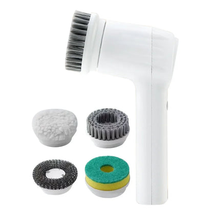 Revolutionary Electric Spin Scrubber - USB Rechargeable with 5 Versatile Brush Heads for Effortless Cleaning in Kitchen, Bathroom, and Beyond
